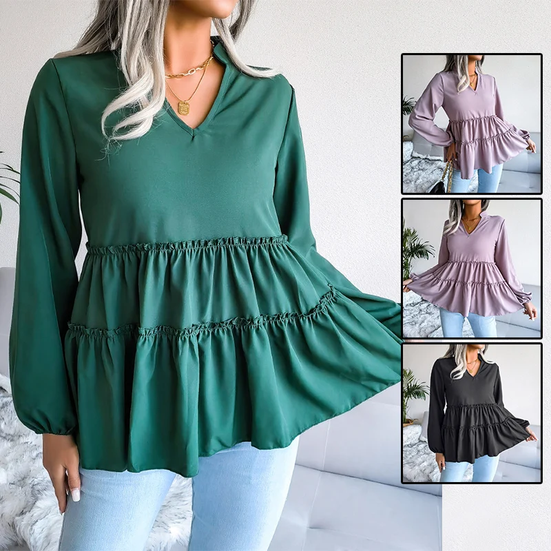 Autumn Lantern Long Sleeve Ruffled Chiffon Women's Shirt Casual Loose HarajukuTop Solid Sweet Vintage Blouse Pullovers Female
Autumn Lantern Long Sleeve Ruffled Chiffon Women's Shirt Casual Loose HarajukuTop Solid Sweet Vintage Blouse Pullovers Female