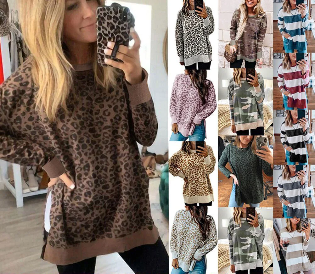 Осень-зима 2020, женские толстовки с леопардовым принтом, Свитера с круглым вырезом и длинным рукавом, женские топы
Осень-зима 2020, женские толстовки с леопардовым принтом, Свитера с круглым вырезом и длинным рукавом, женские топы