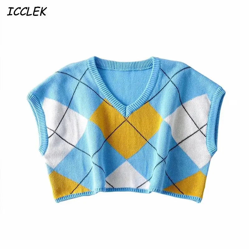 Women's Sweaters Vest Crop Tops Knitted Jumpers Vintage Cropped Knitwears Female Geometric Sleeveless Chic Oversize Knit Tops Za
Women's Sweaters Vest Crop Tops Knitted Jumpers Vintage Cropped Knitwears Female Geometric Sleeveless Chic Oversize Knit Tops Za