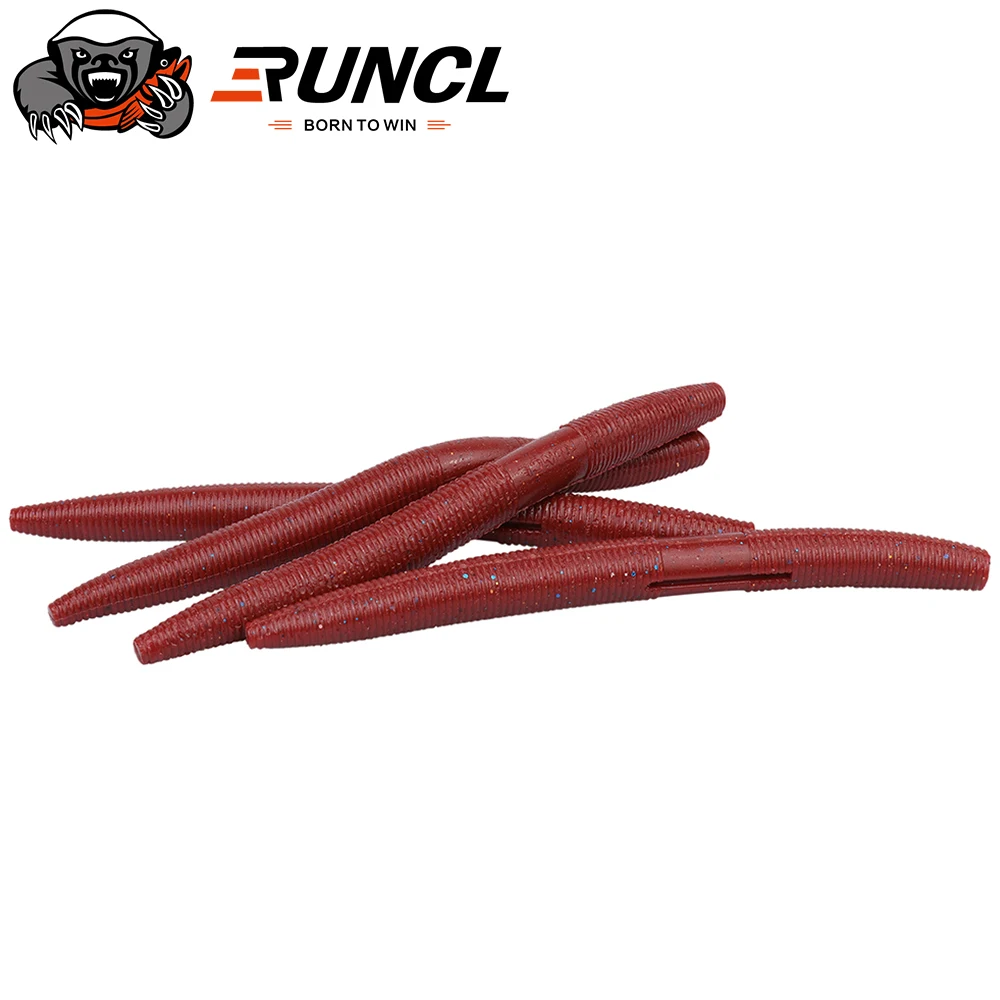 

RUNCL 10/15pcs Worm Soft Lure Lifelike Earthworm Fishing Silicone Artificial Bait Tackle Fishy Smell Shrimp Additive Bass Carp