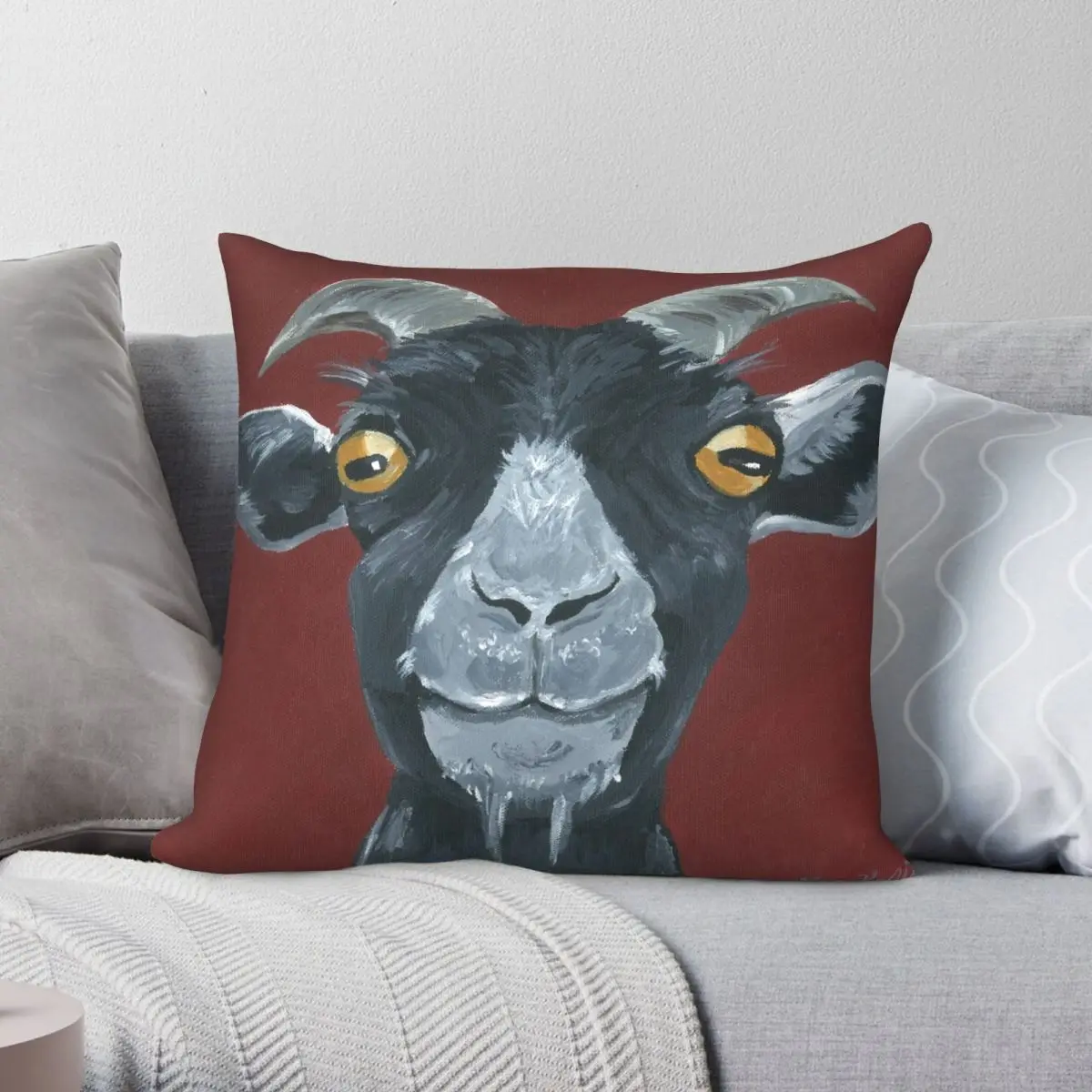 Sherman Goat Art Print Square Pillowcase Polyester Linen Velvet Printed Zip Decor Pillow Case Sofa Seater Cushion Cover 18"
Sherman Goat Art Print Square Pillowcase Polyester Linen Velvet Printed Zip Decor Pillow Case Sofa Seater Cushion Cover 18"