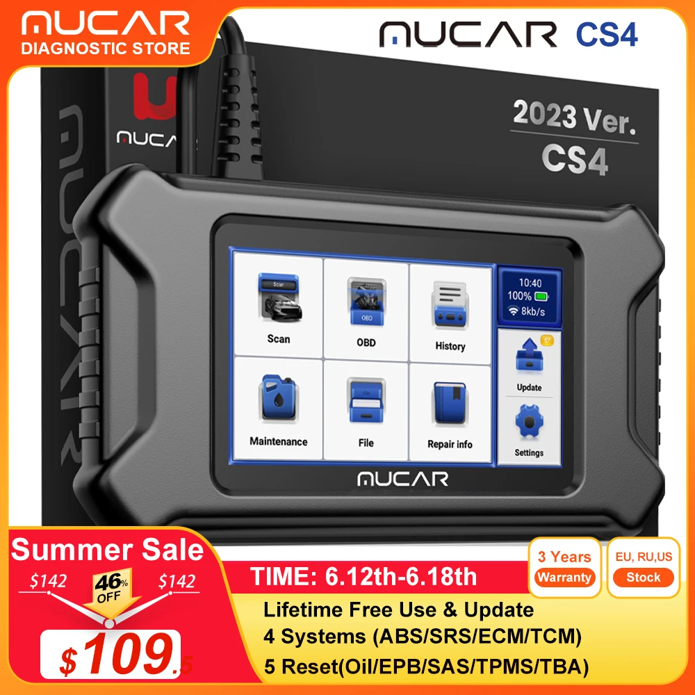 MUCAR CS4 Professional OBD2 диагностический инструмент масло/EPB/SAS/TPMS сброс пожизненного бесплатного автомобиля OBD 2 считыватель кодов сканер бесплатное обновление Wi-Fi
MUCAR CS4 Professional OBD2 диагностический инструмент масло/EPB/SAS/TPMS сброс пожизненного бесплатного автомобиля OBD 2 считыватель кодов сканер бесплатное обновление Wi-Fi