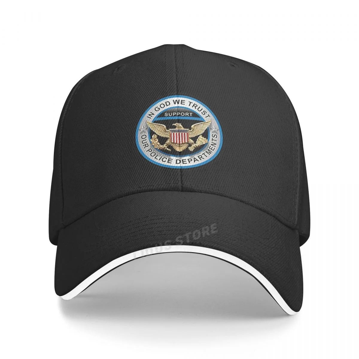 

In God We Trust Support Our Police Department Usa Baseball Cap Fashion Usa Eagle Men Hat Summer Adjustable Snapback Hats Bone