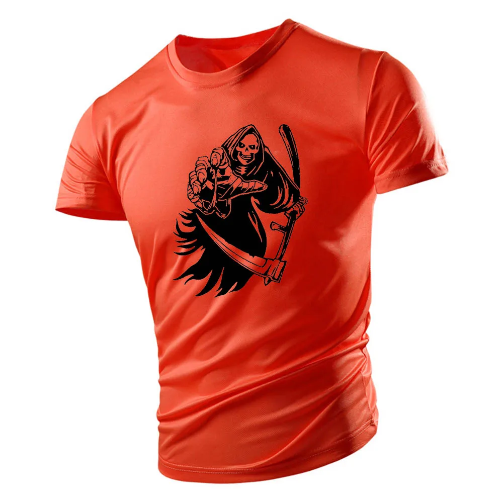 Футболка мужская Всесезонная, повседневная спортивная с принтом черепа из мультфильма «ужасы», Молодежный тренд, много цветов, свободная, с круглым вырезом и коротким рукавом 
Футболка мужская Всесезонная, повседневная спортивная с принтом черепа из мультфильма «ужасы», Молодежный тренд, много цветов, свободная, с круглым вырезом и коротким рукавом