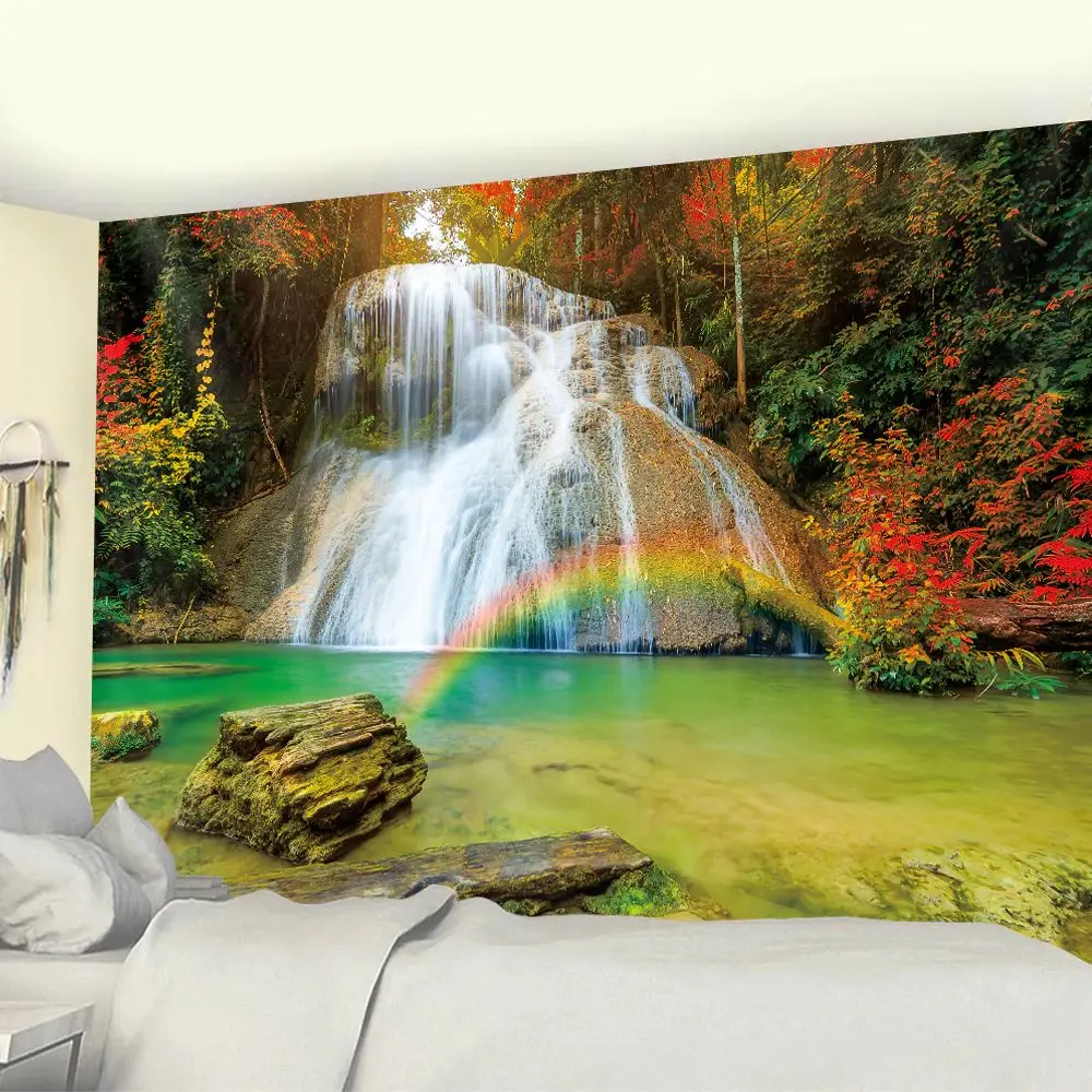 Rainbow Waterfall Natural Forest Landscape Tapestry Scene Home Decorative Tapestry Hippie Bohemian Tapestry Give Away Gifts
Rainbow Waterfall Natural Forest Landscape Tapestry Scene Home Decorative Tapestry Hippie Bohemian Tapestry Give Away Gifts