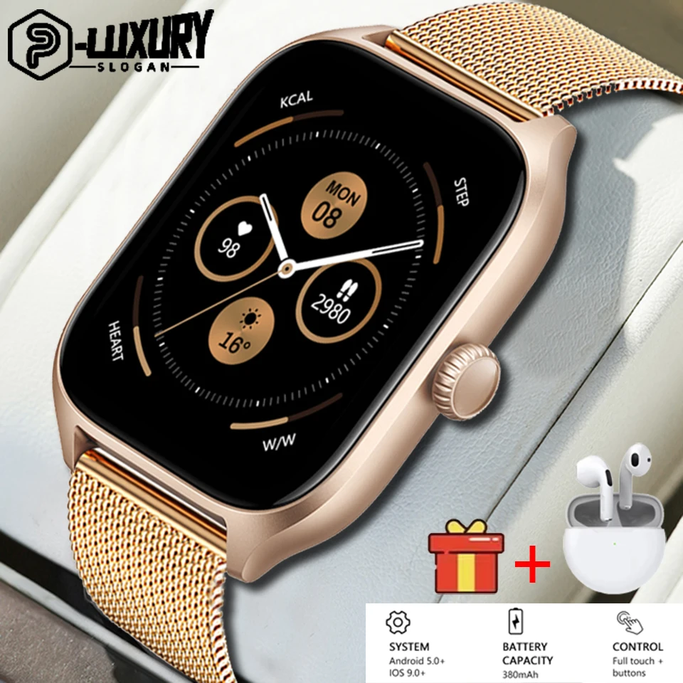 P-LUXURY 2023 New Smart watch Ladies Full touch Screen Sports Fitness watch waterproof Bluetooth For Android iOS Smartwatch Men 
P-LUXURY 2023 New Smart watch Ladies Full touch Screen Sports Fitness watch waterproof Bluetooth For Android iOS Smartwatch Men