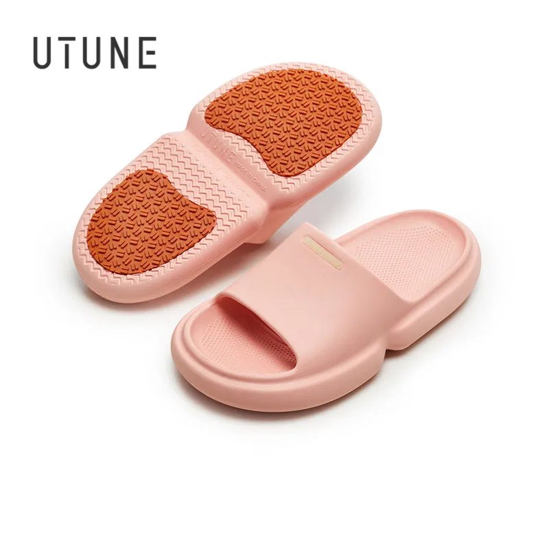

UTUNE Sandal Slides For Women Slippers Outdoor Platform Slides Summer Sandals Men Outside 4.5CM Thick Cushion EVA Rubber Soft