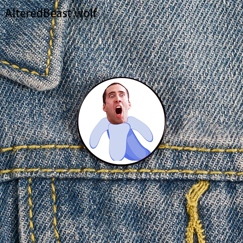 Nicholas cage banana Printed Pin Custom Funny Brooches Shirt Lapel Bag Cute Badge Cartoon enamel pins for Lover Girl Friends
Nicholas cage banana Printed Pin Custom Funny Brooches Shirt Lapel Bag Cute Badge Cartoon enamel pins for Lover Girl Friends