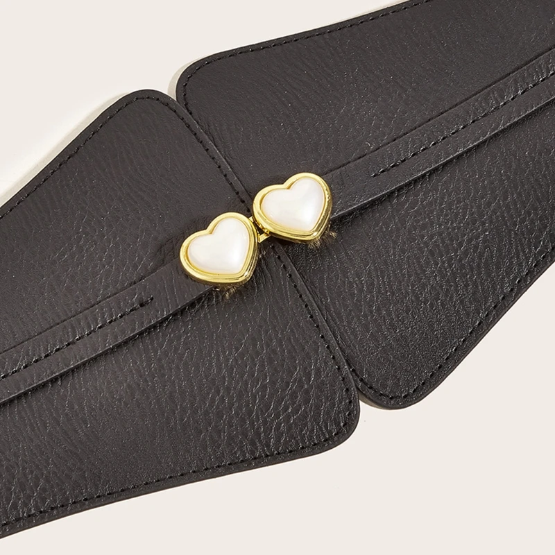 Simple Ladies Wide Belt Elastic Vintage Buckle Faux Leather Wide Fashion Wild Heart Buckle Women's Belt Waist Seal Drop Shipping
Simple Ladies Wide Belt Elastic Vintage Buckle Faux Leather Wide Fashion Wild Heart Buckle Women's Belt Waist Seal Drop Shipping