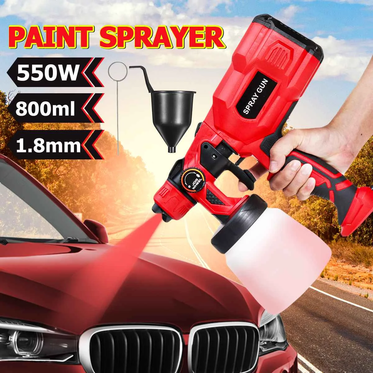 800ml 30000RPM Spray Gun 550W Electric Airless Paint Sprayer Easy Spraying for Beginner Home DIY Paint House Craft 220V 110V
800ml 30000RPM Spray Gun 550W Electric Airless Paint Sprayer Easy Spraying for Beginner Home DIY Paint House Craft 220V 110V