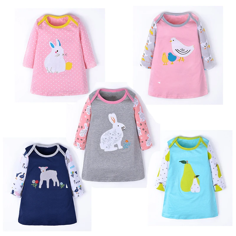 Jumping Meters Autumn Spring Girls Dresses Animals Applique Bunny Cute Children's Clothes Birthday Gift Cotton Kids Frocks
Jumping Meters Autumn Spring Girls Dresses Animals Applique Bunny Cute Children's Clothes Birthday Gift Cotton Kids Frocks