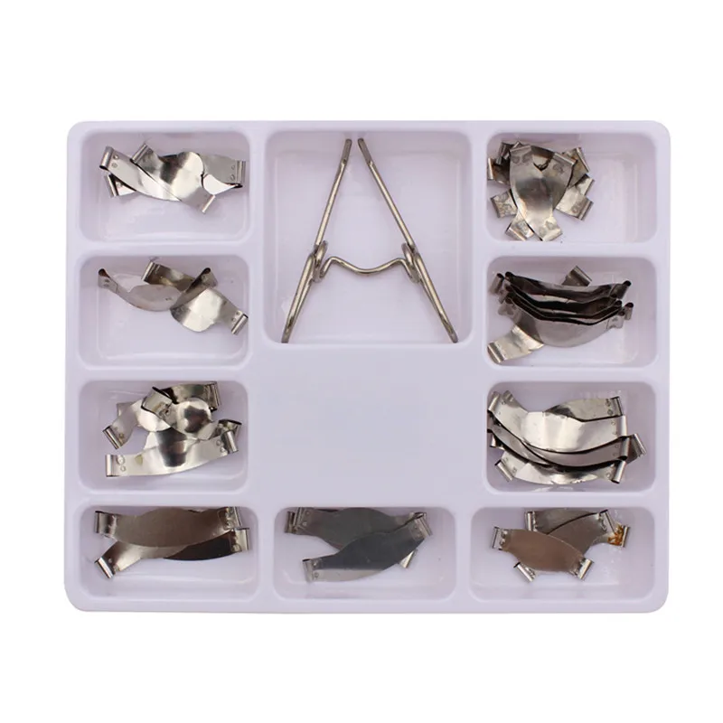 36 pcs Dental Saddle Contoured Metal Matrices Matrix Universal Kit with Spring Clip1.330 Dentistry Lab Equipment
36 pcs Dental Saddle Contoured Metal Matrices Matrix Universal Kit with Spring Clip1.330 Dentistry Lab Equipment