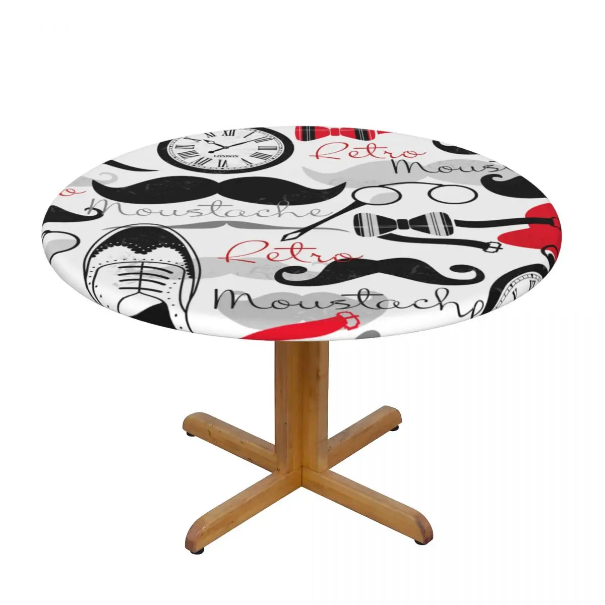 Fitted Round Tablecloth Protector Soft Glass Table Cover Retro Moustache Pattern Anti-Scald Plate Kitchen Home Tablemat
Fitted Round Tablecloth Protector Soft Glass Table Cover Retro Moustache Pattern Anti-Scald Plate Kitchen Home Tablemat