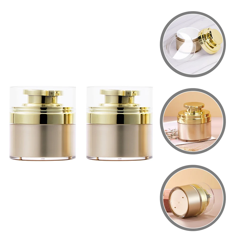 2pcs Travel Use Face Cream Jar Push Type Vacuum Jar for Lotion Refillable Lotion Dispenser
2pcs Travel Use Face Cream Jar Push Type Vacuum Jar for Lotion Refillable Lotion Dispenser