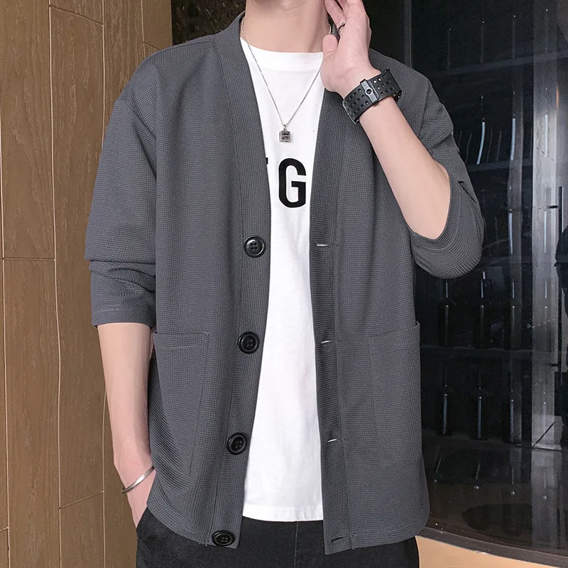 2023 New Men Hoodies Cardigan Waffle Buttons Pocket Solid Color Fashion Casual Spring Autumn Streetwear Male Coat
2023 New Men Hoodies Cardigan Waffle Buttons Pocket Solid Color Fashion Casual Spring Autumn Streetwear Male Coat