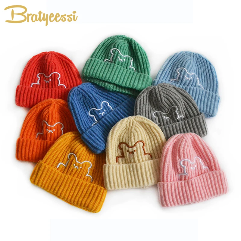 Winter Baby Hat Embroidery Bear Kids Knitted Hats Candy Color Infant Beanie Toddler Bonnet Caps for Girls Boys Accessories 1-3Y
Winter Baby Hat Embroidery Bear Kids Knitted Hats Candy Color Infant Beanie Toddler Bonnet Caps for Girls Boys Accessories 1-3Y