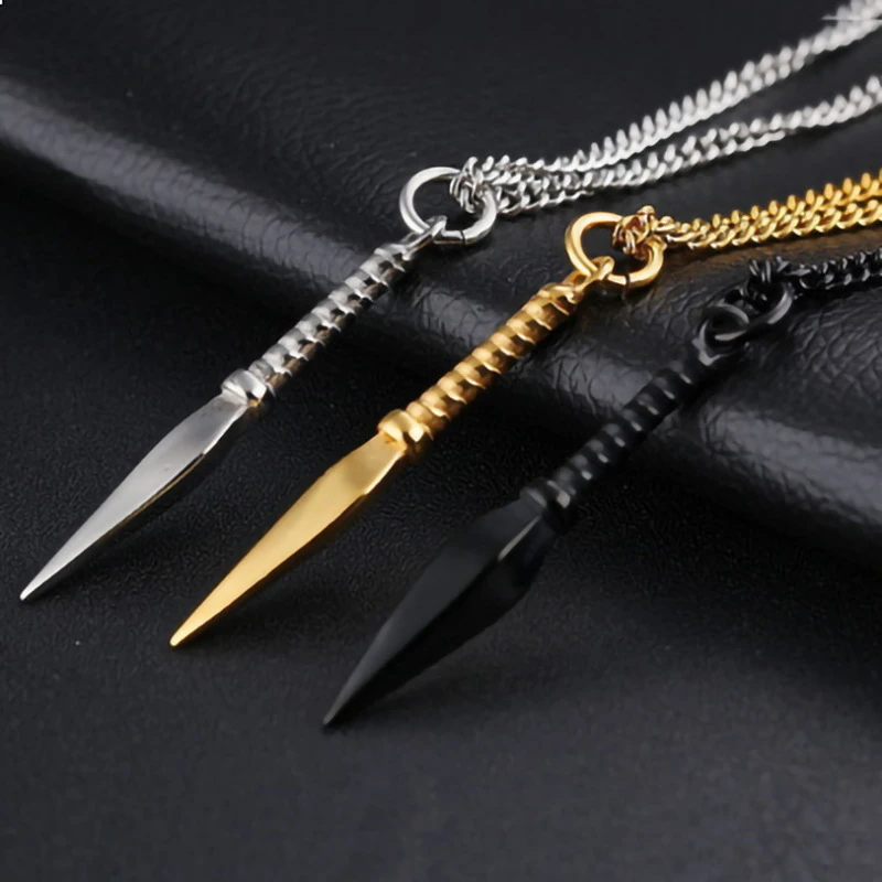 Hip Hop Style Men's Pointed Arrow Necklace Punk Rock Pointed Weapon Pendant Necklace Men's Three Color Necklace Jewelry
Hip Hop Style Men's Pointed Arrow Necklace Punk Rock Pointed Weapon Pendant Necklace Men's Three Color Necklace Jewelry