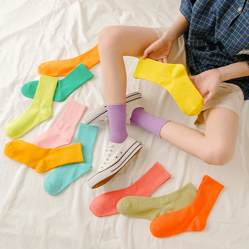 Socks Women Cotton Fluorescent Candy Color Solid Funny Party Women's Socks Bright Harajuku Skateboard Rib Basic Stretch Sock Men
Socks Women Cotton Fluorescent Candy Color Solid Funny Party Women's Socks Bright Harajuku Skateboard Rib Basic Stretch Sock Men