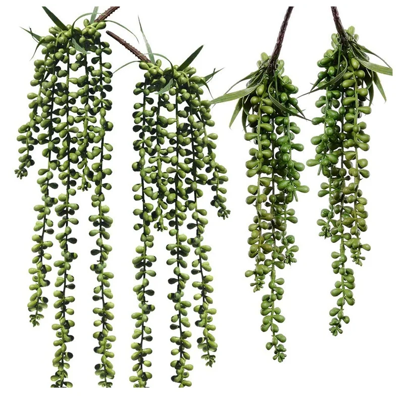 4 Pcs Artificial Hanging Succulents Faux Burro's Tail Picks Trailing String Of Pearls Succulents Fake Greenery Sprays
4 Pcs Artificial Hanging Succulents Faux Burro's Tail Picks Trailing String Of Pearls Succulents Fake Greenery Sprays