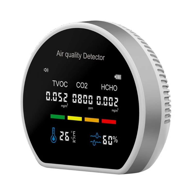 CO2 HCHO TVOC Detector with High Accuracy Air Quality Monitor Temp Humidity Test Portable Carbon Dioxide Detector Drop Shipping
CO2 HCHO TVOC Detector with High Accuracy Air Quality Monitor Temp Humidity Test Portable Carbon Dioxide Detector Drop Shipping
