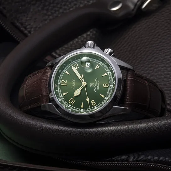 Новинка 2022 роскошные брендовые модные деловые часы Seiko с зеленым циферблатом и