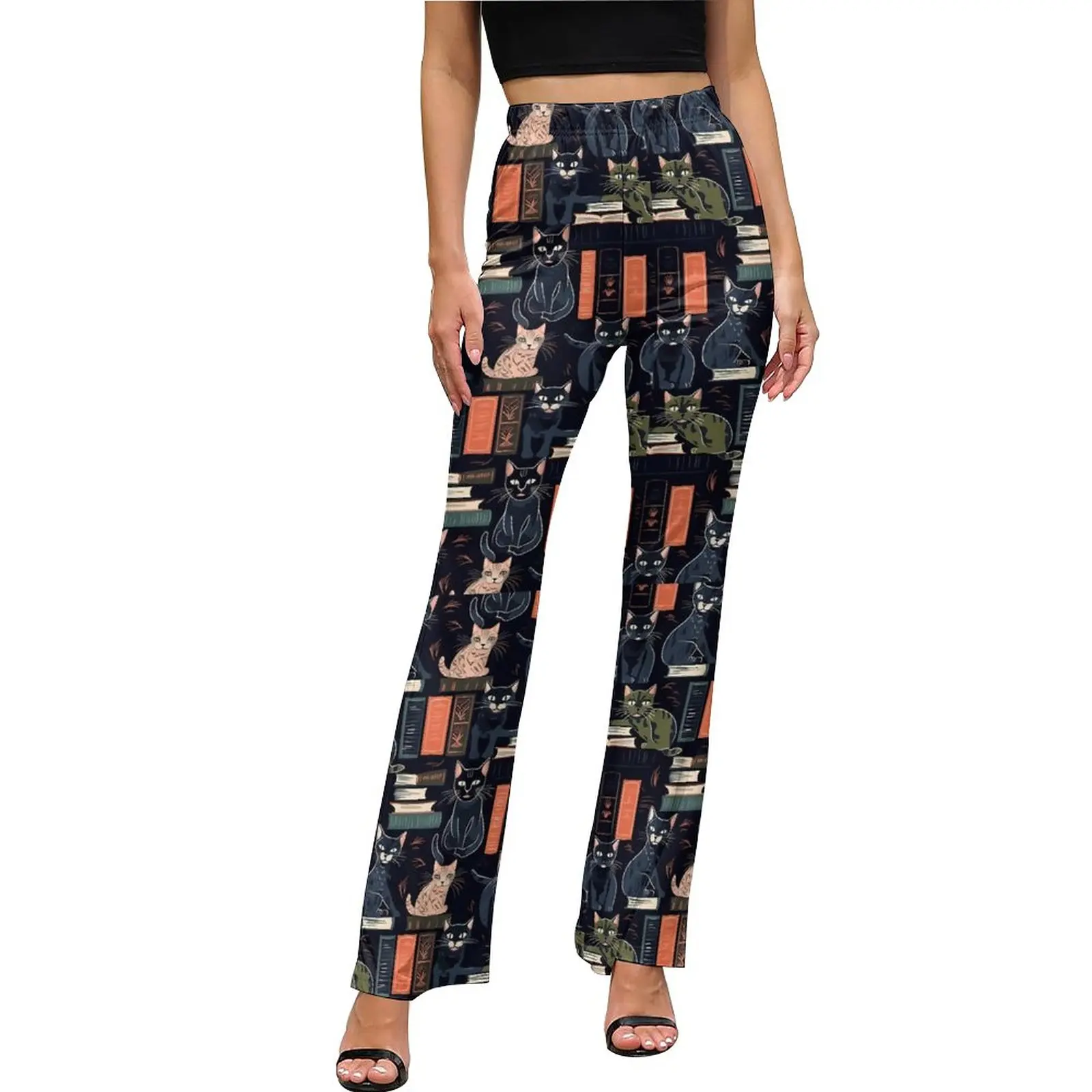 Женские брюки-клеш с рисунком кошек, Осенние
Женские брюки-клеш с рисунком кошек, Осенние