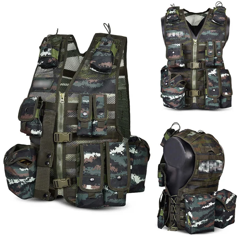 

New Upgrade Tabby Camo Mesh Multi-pocket Tactical Military Molle Airsoft Vest Outdoor Combat Breathable Army Field Hunting Gear