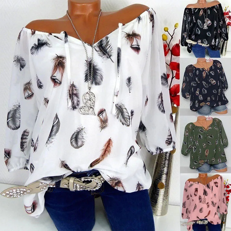 2022 Spring-Summer Loose-Fit Feather Printed V-neck Half Sleeved Shirt Chiffon Shirt elegant women's blouses with free shipping
2022 Spring-Summer Loose-Fit Feather Printed V-neck Half Sleeved Shirt Chiffon Shirt elegant women's blouses with free shipping