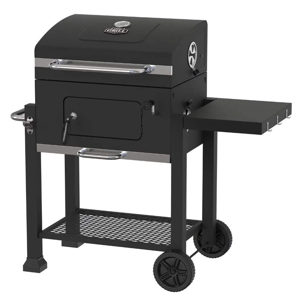 

Expert Grill Heavy Duty 24-Inch Charcoal Grill, Black Two-wheel Trolley Design for Easy Portability and Easy Cleaning
