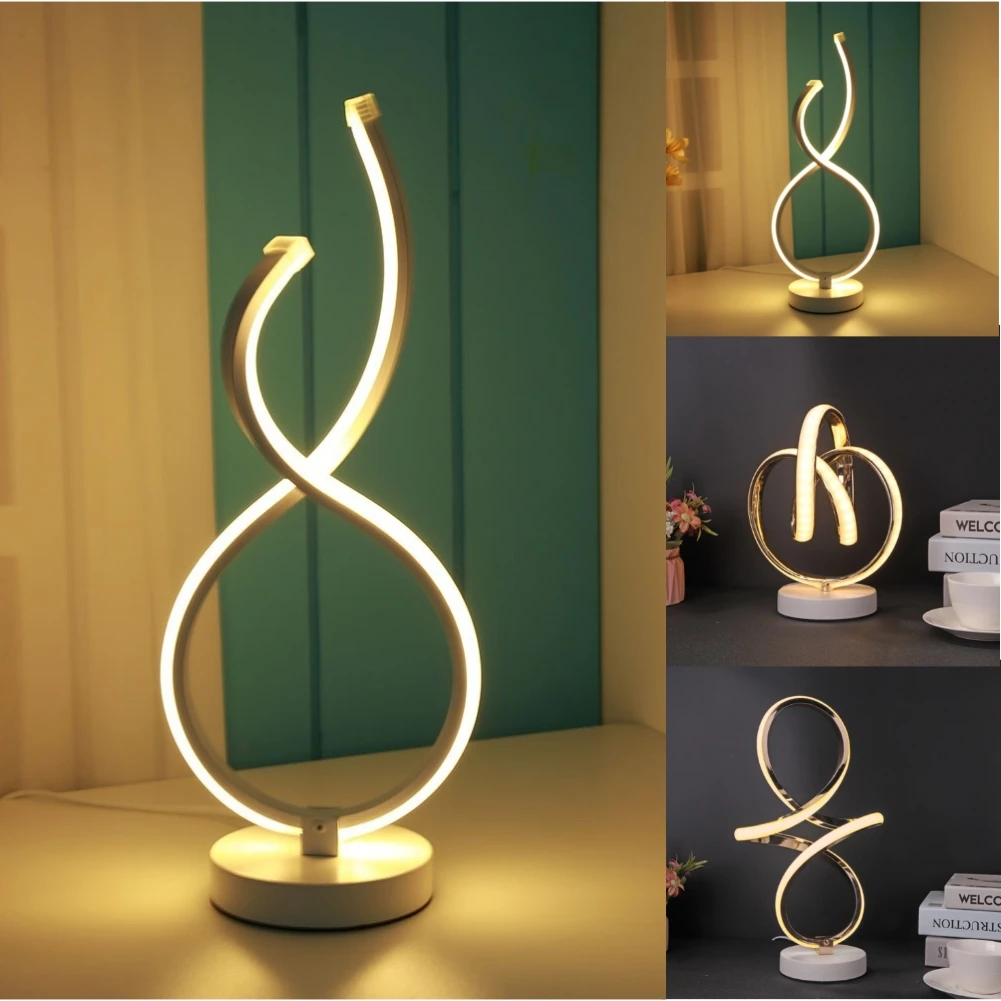 Modern LED Desktop Decor Light Helical Shape Stand Table Lamp Art Decoration Nightstand Lamps Low Energy Consumption for Bedroom
Modern LED Desktop Decor Light Helical Shape Stand Table Lamp Art Decoration Nightstand Lamps Low Energy Consumption for Bedroom