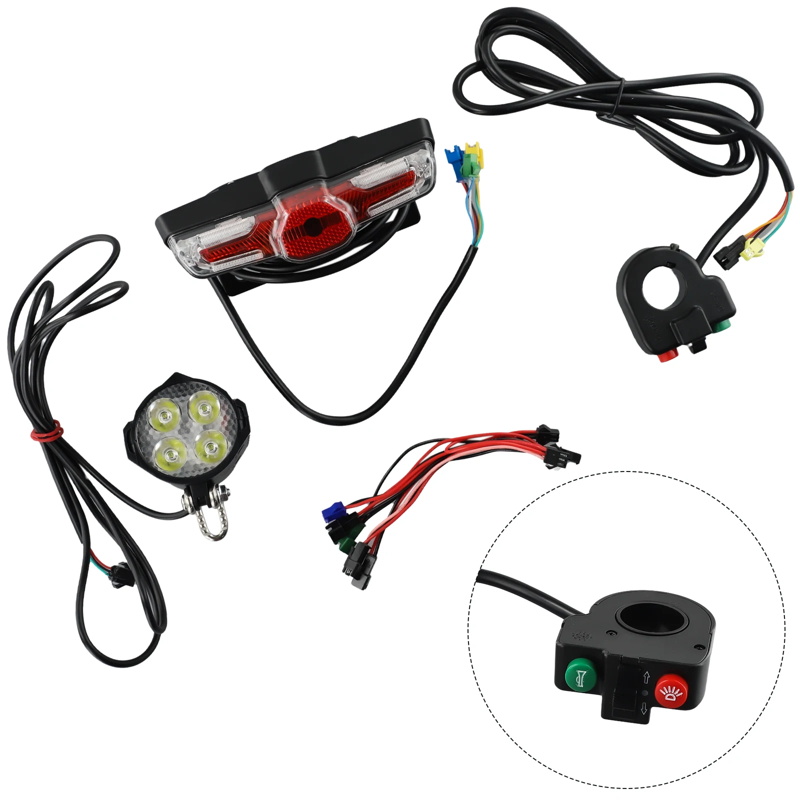 12V 80V Light switch assembly 12W Accessories LED Electric Bicycle Headlight Horn Tail Cycling Wires Safety Useful
12V 80V Light switch assembly 12W Accessories LED Electric Bicycle Headlight Horn Tail Cycling Wires Safety Useful