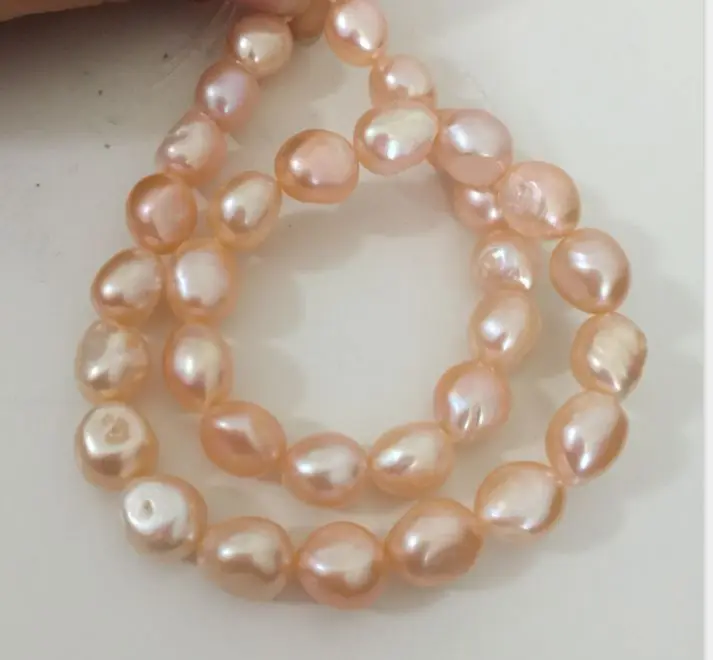 huge 9-10mm south sea baroque gold pink pearl necklace 18inch 925silver 
huge 9-10mm south sea baroque gold pink pearl necklace 18inch 925silver