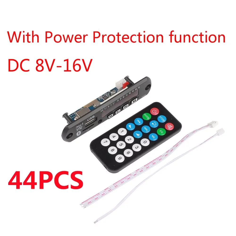 44PCS Wireless Bluetooth 5.0 MP3 WMA Decoder Board 12V Music MP3 Player Audio Module USB TF Radio FM AUX With Remote Control
44PCS Wireless Bluetooth 5.0 MP3 WMA Decoder Board 12V Music MP3 Player Audio Module USB TF Radio FM AUX With Remote Control