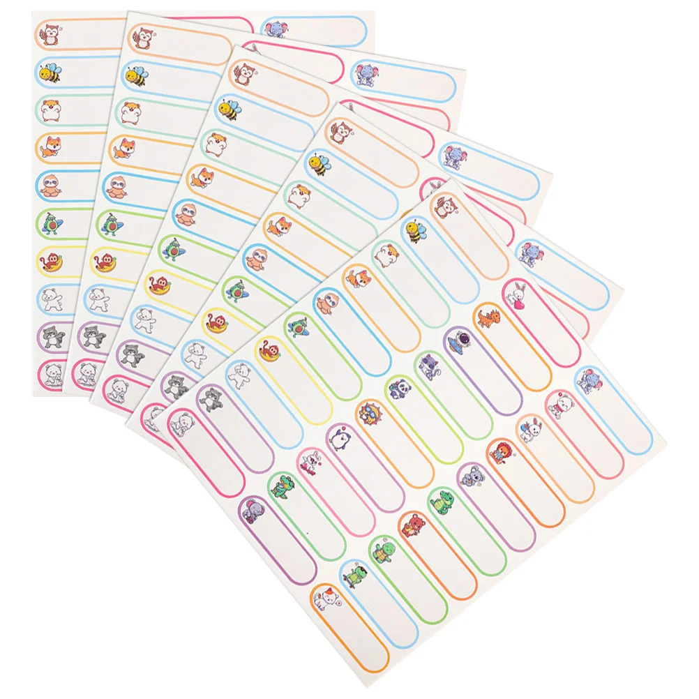 

5 Sheets Name Tag Stickers Bottles Students Labels Unisex Clothing Tags Daycare