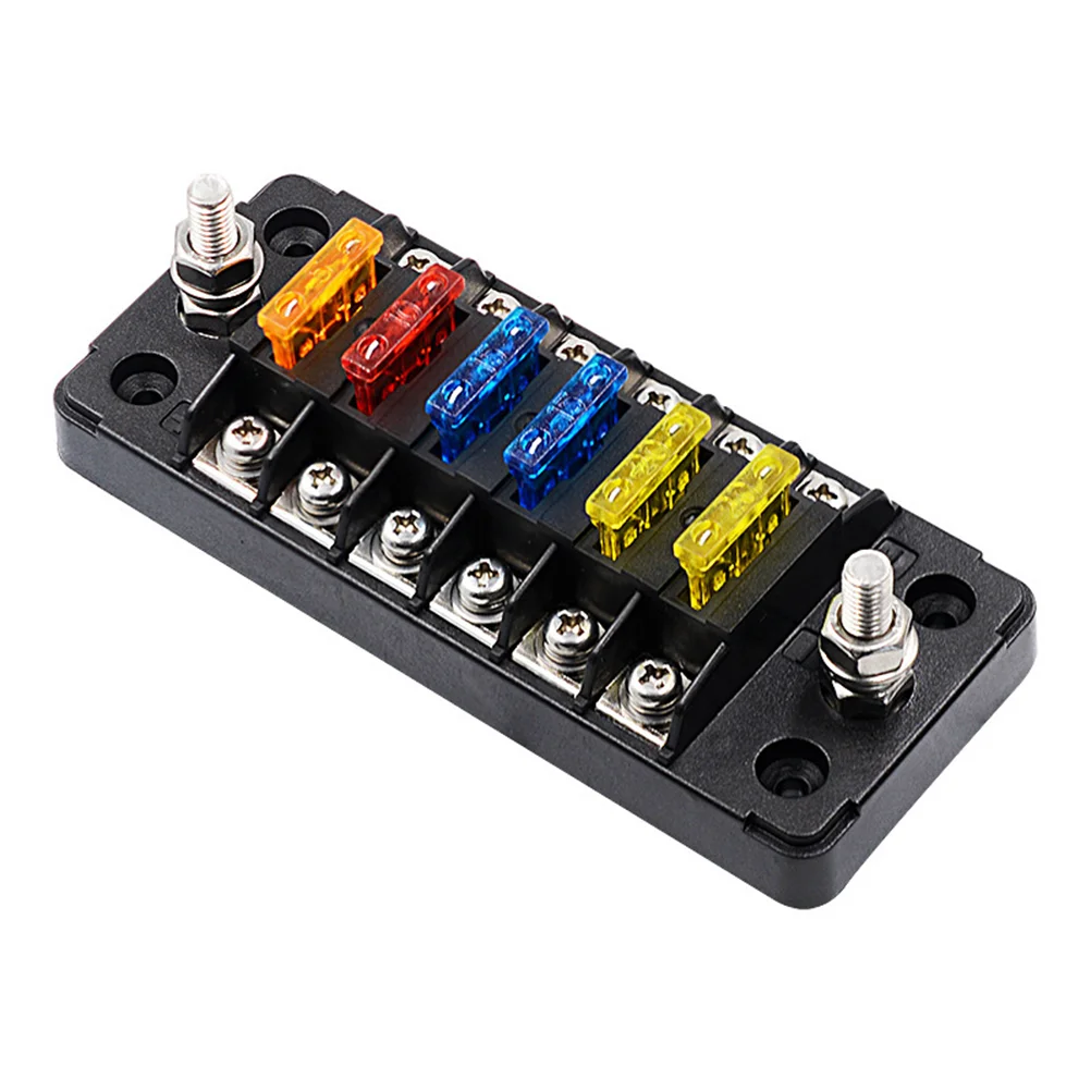 Vehicle 6-way Fuse Wire Holder Individual Output Fuse Box Refitting Fuse Base Auto Accessories with 12PCS Fuses for Home Store
Vehicle 6-way Fuse Wire Holder Individual Output Fuse Box Refitting Fuse Base Auto Accessories with 12PCS Fuses for Home Store