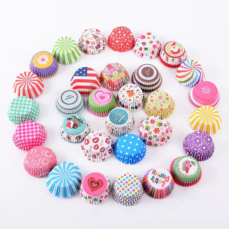 

2022New Muffin Liners Cupcake Paper Cups Cake Forms Baking Box Case Cake Mold Decorating Tool Wedding Birthday Party Supplies