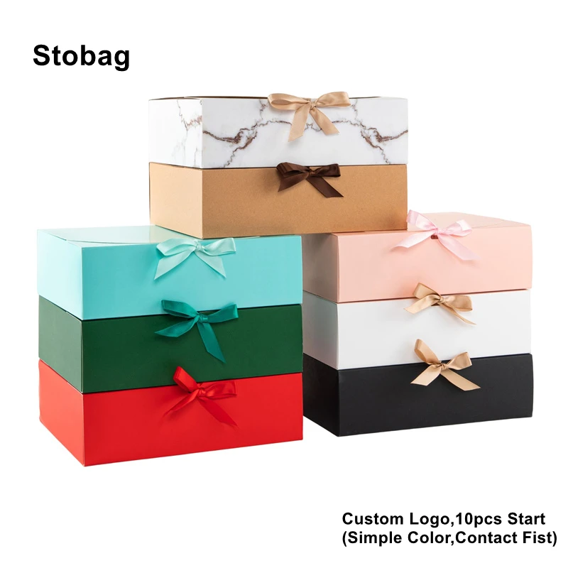 

StoBag 5pcs Gift Box Event Party Supplies Packaging Wedding Birthday Customized Handmade Candy Chocolate Valentines Day Clothes