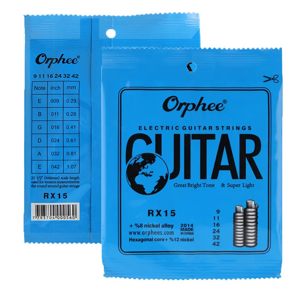 Orphee RX15 Electric Guitar Strings Super Slinky Universal 9-42 009-042 Gauges 10 Set Hexagonal Carbon Steel & Nickel Alloy
Orphee RX15 Electric Guitar Strings Super Slinky Universal 9-42 009-042 Gauges 10 Set Hexagonal Carbon Steel & Nickel Alloy