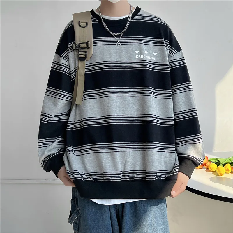 Hip Pop Stripe CrewNeck for Men Sweatshirt Spring 2023 New Korean Fashion Loose Long Sleeve Pullover Hoodies Men Oversize Top
Hip Pop Stripe CrewNeck for Men Sweatshirt Spring 2023 New Korean Fashion Loose Long Sleeve Pullover Hoodies Men Oversize Top
