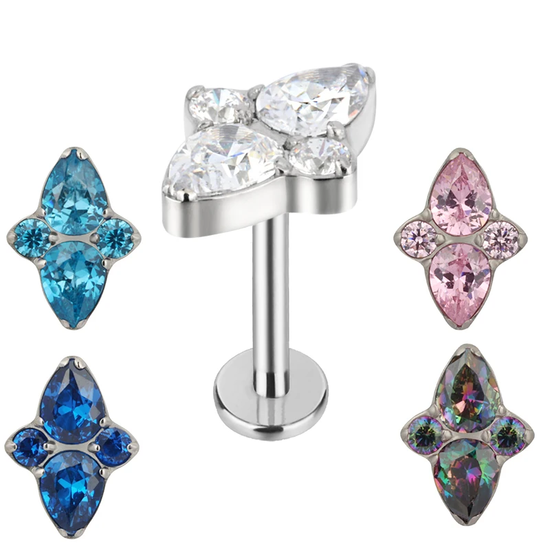 G23 Titanium PIERC Ear Stud 4 CZ Paved Tops Labret Lip Rings Ear Cartilage Tragus Earring Helix Trendy Body Piercing Wholesale
G23 Titanium PIERC Ear Stud 4 CZ Paved Tops Labret Lip Rings Ear Cartilage Tragus Earring Helix Trendy Body Piercing Wholesale