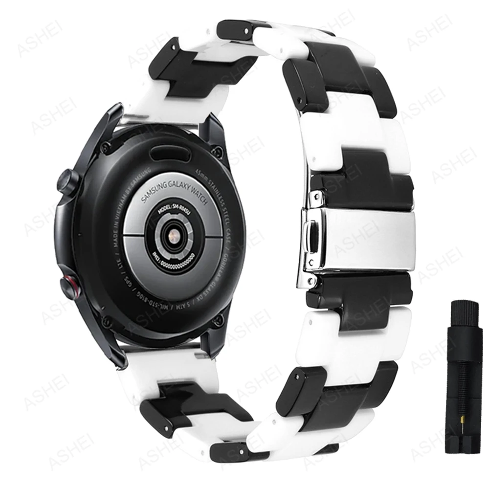 

22mm 20mm strap for samsung galaxy watch 4 classic 42mm 46mm 4 44mm 40mm band gear s3 Frontier 3 45mm 41mm correa resin band
