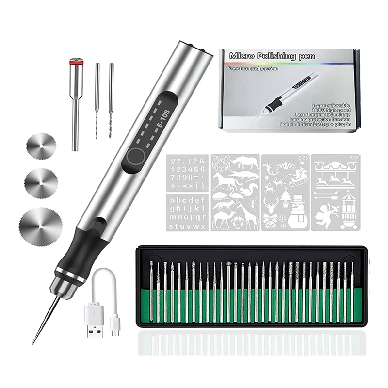 USB Rechargeable Engraving Pen With 35 Bits,Portable DIY Electric Engraving Pen For Jewelry Glass Wood Stone Metal
USB Rechargeable Engraving Pen With 35 Bits,Portable DIY Electric Engraving Pen For Jewelry Glass Wood Stone Metal