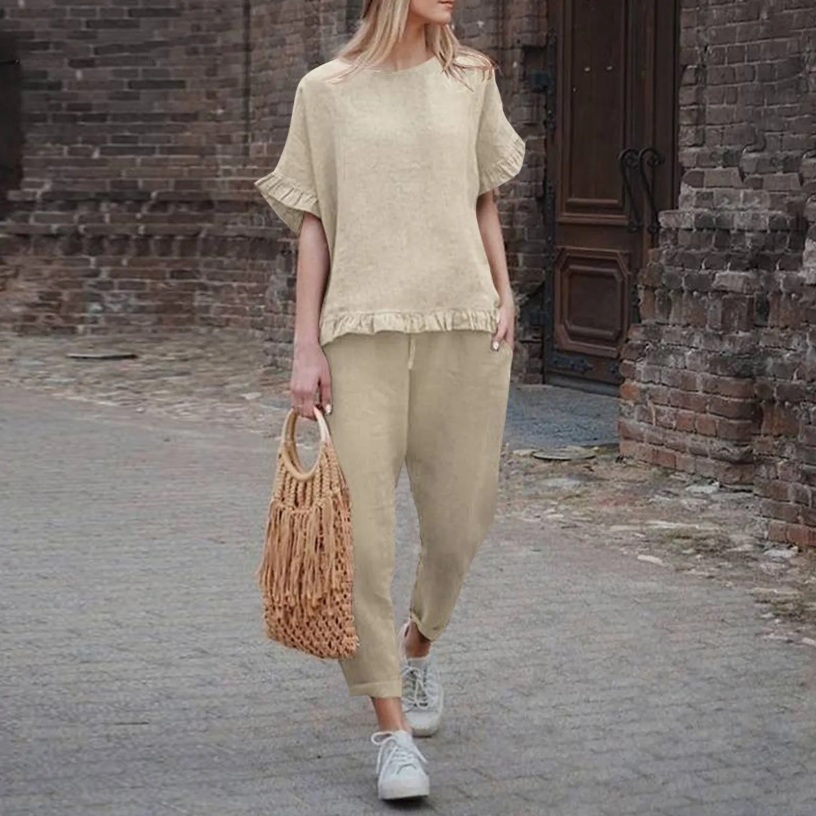 Cotton Linen Suits Women Casual Summer Suits For Women Tops And Pants Suits Loose Two Piece Sets Solid Woman Matching Outfit
Cotton Linen Suits Women Casual Summer Suits For Women Tops And Pants Suits Loose Two Piece Sets Solid Woman Matching Outfit