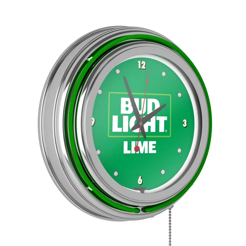 

Striking 14-Inch Battery-Powered Neon Glow Wall Clock with Brilliant Lime Light for Bedroom and Living Room Decoration.