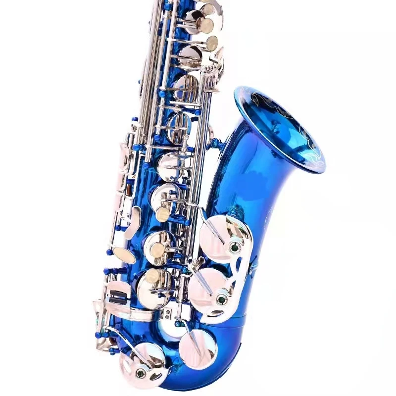Professional playing Alto sax sky blue saxophone silver key E-tune brass saxophone instrument tenor sax
Professional playing Alto sax sky blue saxophone silver key E-tune brass saxophone instrument tenor sax
