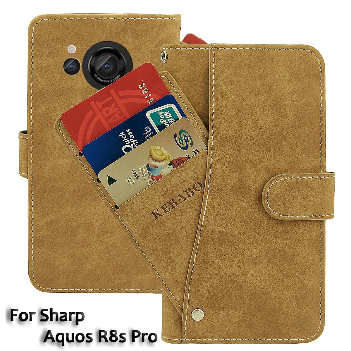 Винтажный кожаный кошелек для Sharp Aquos R8s Pro Чехол 6 дюйма роскошный флип-чехол с