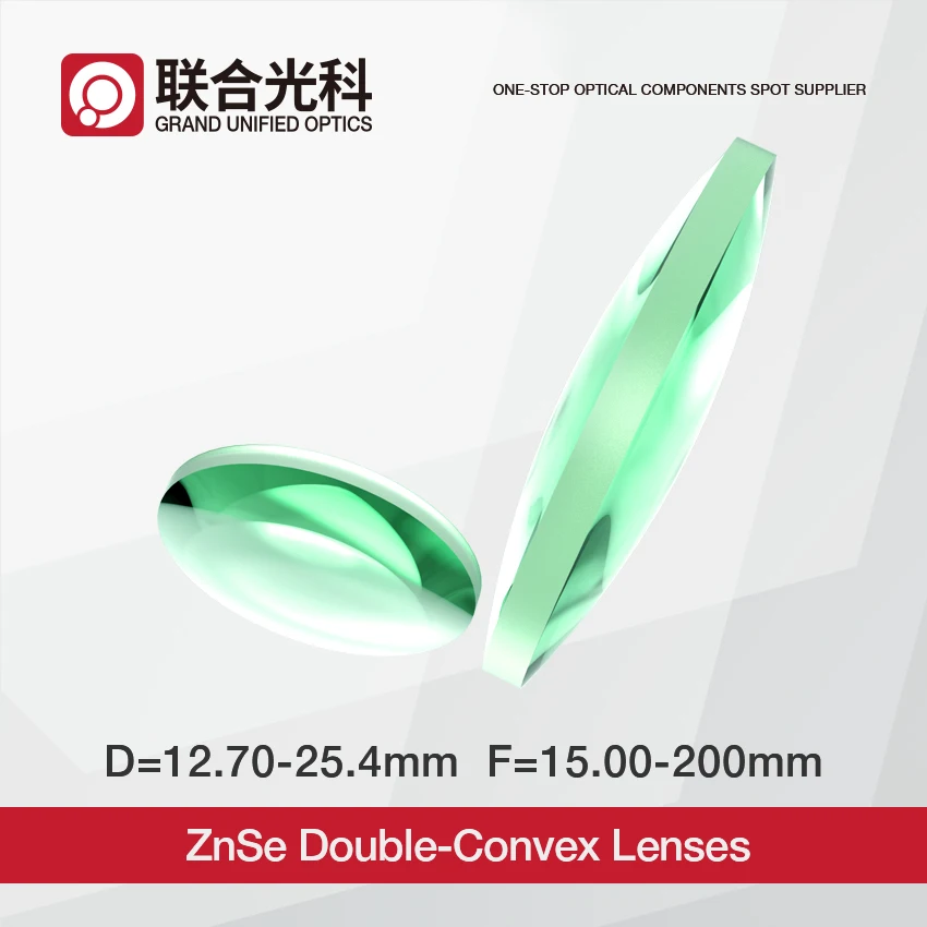 ZnSe Infrared Laser Double Convex Lenses AR Coating @8-12μm Biconvex Lens 
ZnSe Infrared Laser Double Convex Lenses AR Coating @8-12μm Biconvex Lens