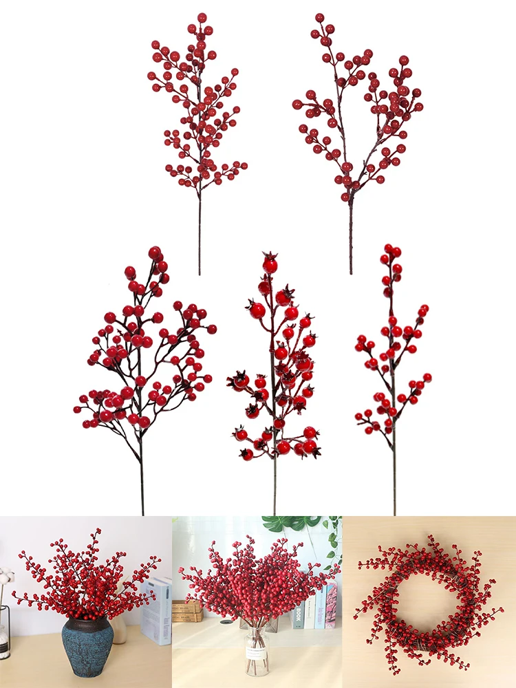 5 Stems Red Berry Artificial Flower Cherry Stamen Berries Bundle DIY Wedding Cake Gift Box Decoration Year Home Decor Party
5 Stems Red Berry Artificial Flower Cherry Stamen Berries Bundle DIY Wedding Cake Gift Box Decoration Year Home Decor Party