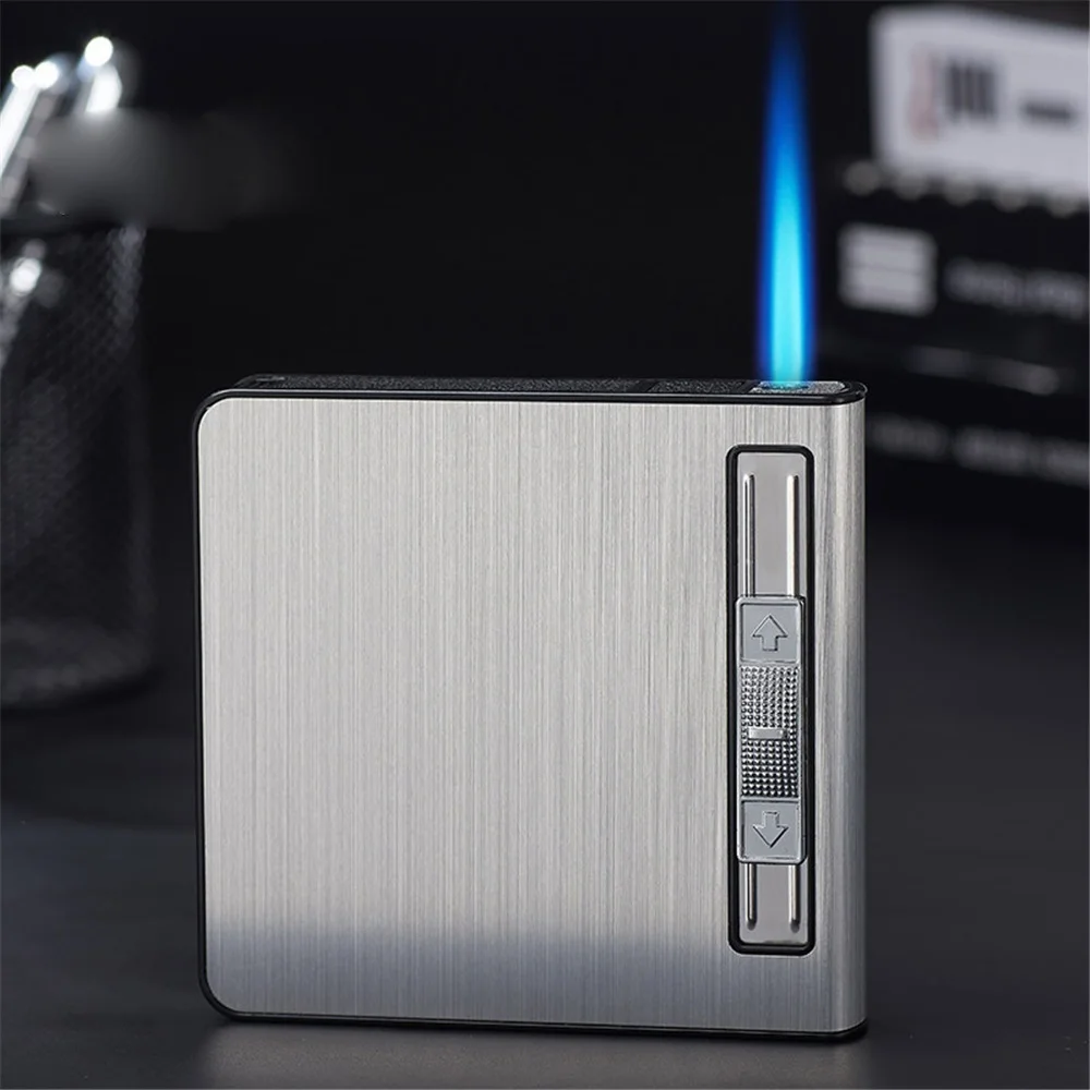 Metal Cigarette Case With Gas Lighter Hold 20 Cigarettes Automatic Pop Up Anti Pressure Cigarette Case Tobacco Holder Mens Gift
Metal Cigarette Case With Gas Lighter Hold 20 Cigarettes Automatic Pop Up Anti Pressure Cigarette Case Tobacco Holder Mens Gift