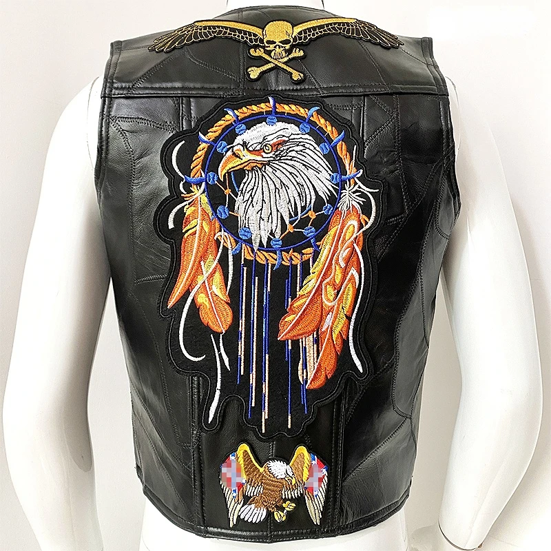 Motorcycle Vest Embroidered Men's Biker Sleeveless Jacket Genuine Leather Sheepskin Waistcoat Locomotive Club Punk Veste for Man
Motorcycle Vest Embroidered Men's Biker Sleeveless Jacket Genuine Leather Sheepskin Waistcoat Locomotive Club Punk Veste for Man